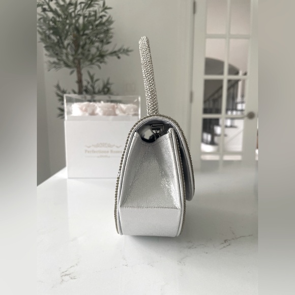 Small Silver Rhinestone Flap Bag - Picture 4 of 11